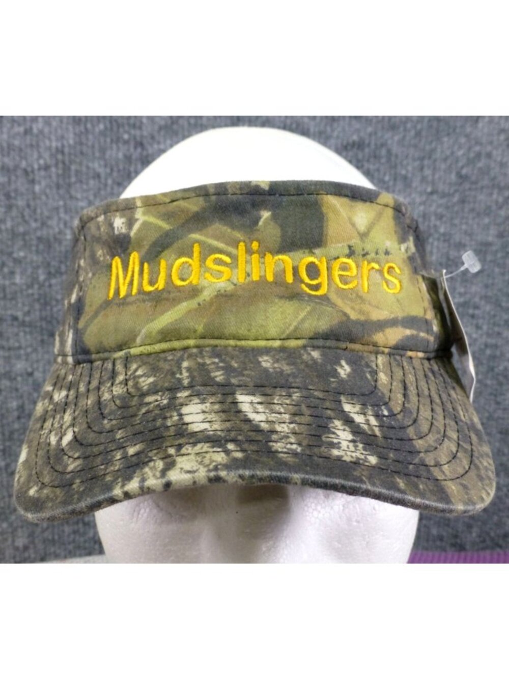 Mossy Oak Camo Visor Hat Embroidered "Mudslingers" Adjustable Strap Official Lic